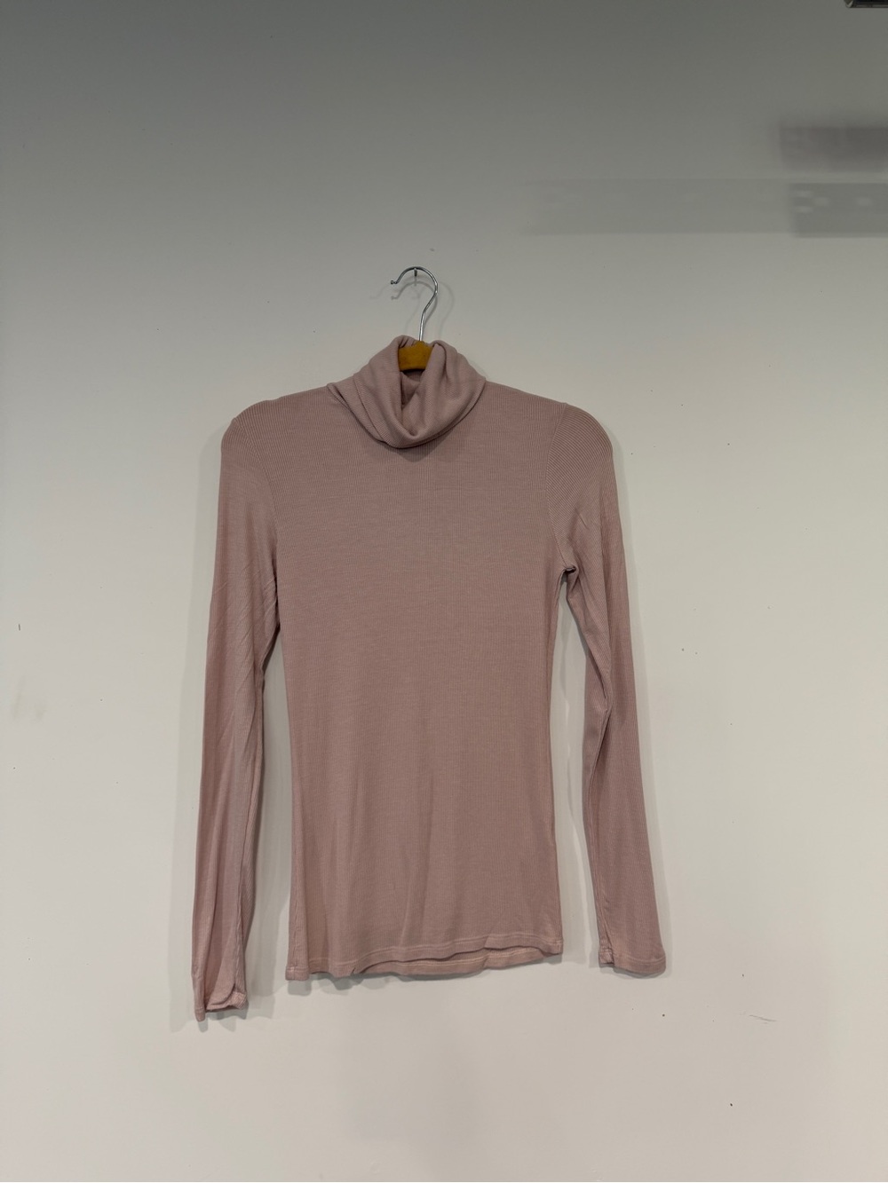 Michael Stars Ribbed Turtleneck in Light Blush